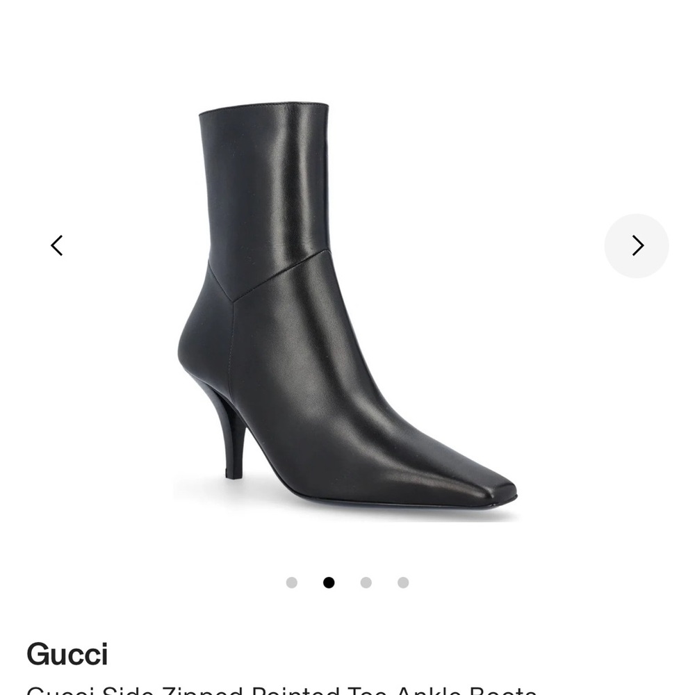 Gucci Side Zipped Pointed Toe Ankle Boots